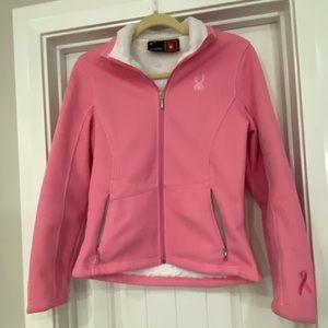 Spyder jacket size medium breast cancer ribbon embroidered on arm